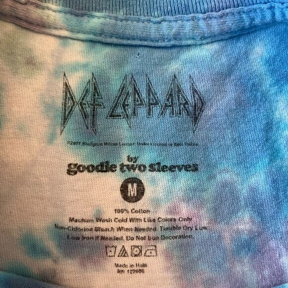 Def Leppard Adrenalize Tour Graphic T Shirt Medium Blue Tie Dye Rock Band 2021 - Picture 3 of 10